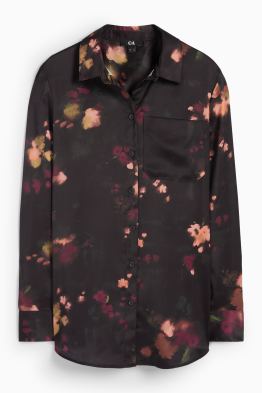 Satin-Bluse - geblümt