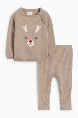 Renne - tenue de Noël pour bébé - 2 pièces