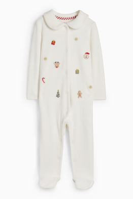 Weihnachts-Baby-Schlafanzug - gerippt