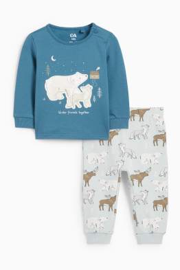 Wolf und Eisbär - Baby-Pyjama - 2 teilig