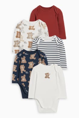 Set van 5 - teddybeer - rompertje