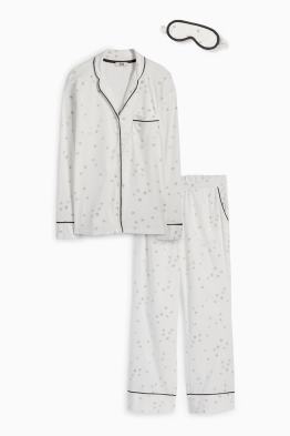 Set - pyjama en slaapmasker - 3-delig - met patroon