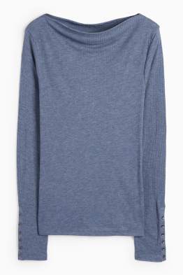 Basic-Langarmshirt - Regular Fit - gerippt