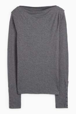 Long sleeve top - regular fit - ribbed
