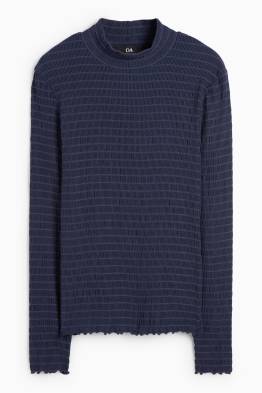 Tricou cu mânecă lungă - regular fit - cu fronseuri