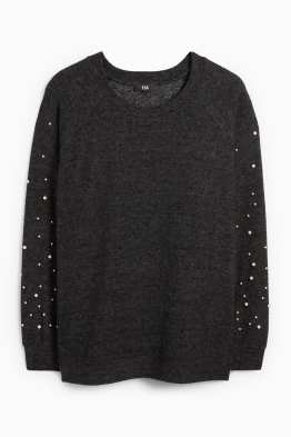 Sweatshirt mit Perlen
