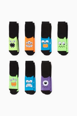 Multipack 7er - Grimasse - Socken mit Motiv