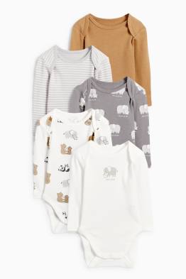 Confezione da 5 - animali selvatici - body per neonati