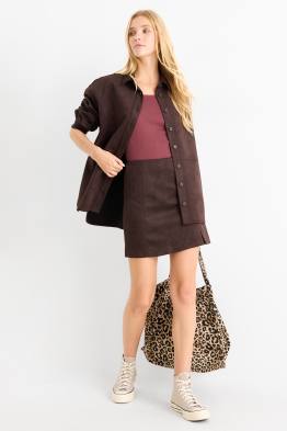 Mini-jupe - faux suède