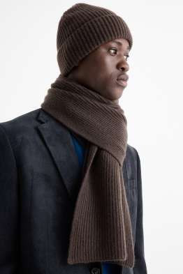 Sciarpa con cashmere - misto lana - a coste