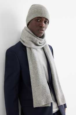 Sciarpa con cashmere - misto lana - a coste