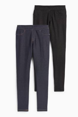 Set van 2 - thermolegging - denim look