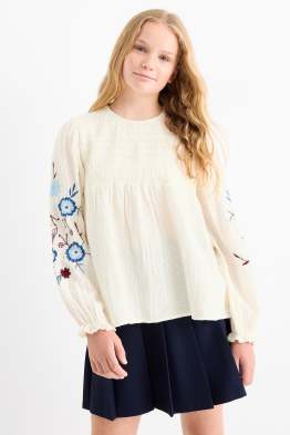 Flores - blusa - con textura