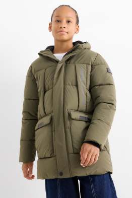 Quilted jacket with hood - water-repellent