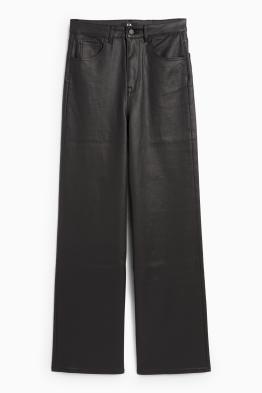 Pantalon en toile - high waist - wide leg
