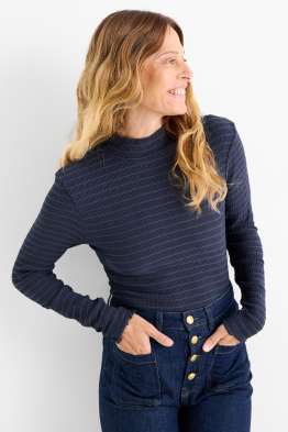 Tricou cu mânecă lungă - regular fit - cu fronseuri