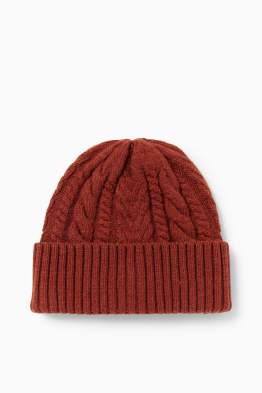 Knitted hat - cable knit pattern