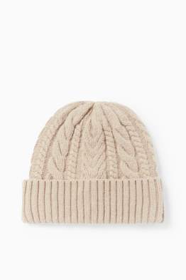 Knitted hat - cable knit pattern
