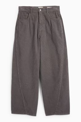 Pantalon de velours côtelé - mid waist - barrel leg