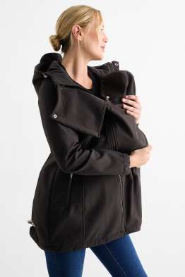 Veste souple de grossesse avec capuche et empiècement porte-bébé