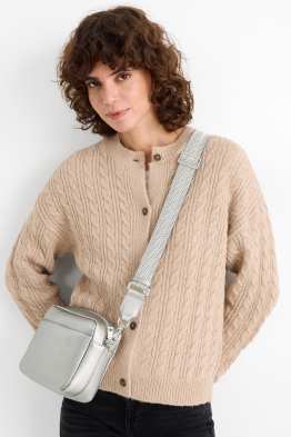 Crossbody bag with detachable bag strap - faux leather