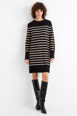 Vestito in maglia fine - straight fit - a righe