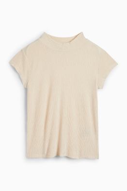 T-shirt di velluto - regular fit - tessuto tramato