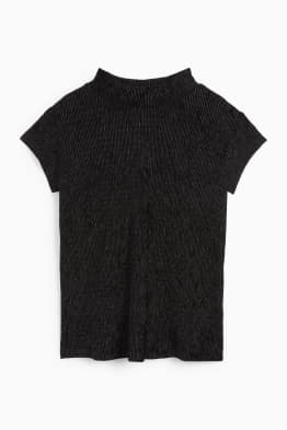 Samarreta de vellut de mànigues curtes - regular fit - texturada