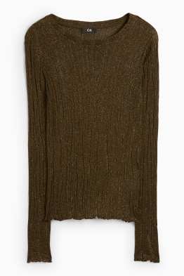 Long sleeve top - regular fit - ribbed
