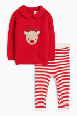 Reno - conjunto navideño para bebé - 2 prendas
