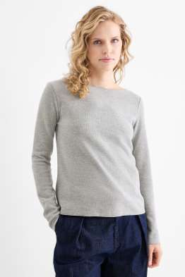 Langarmshirt - Regular Fit - gerippt