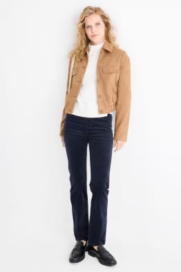 Pantaloni di velluto - vita alta - straight fit - LYCRA®