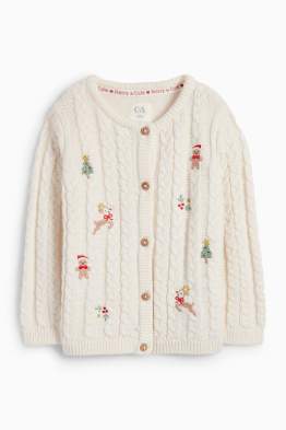Rentier und Lebkuchen - Weihnachts-Baby-Strickjacke