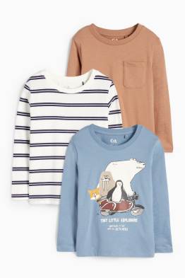 Pack de 3 - animales silvestres - camisetas de manga larga
