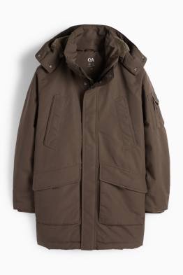 Parka with hood - lined - water-repellent