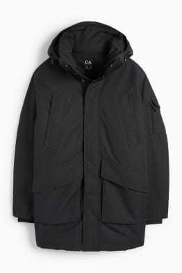 Parka with hood - lined - water-repellent
