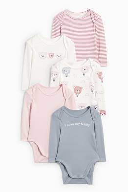 Confezione da 5 - orsetto - body per neonati