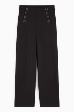 Jersey trousers - mid-rise waist - wide leg