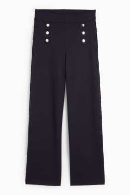Žerzejové kalhoty - high waist - wide leg