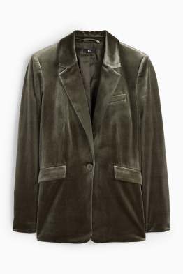 Long velvet blazer - regular fit