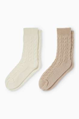 Multipack of 2 - socks - cable knit pattern
