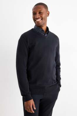 Set - Pullover mit V-Ausschnitt und Businesshemd - 2 teilig