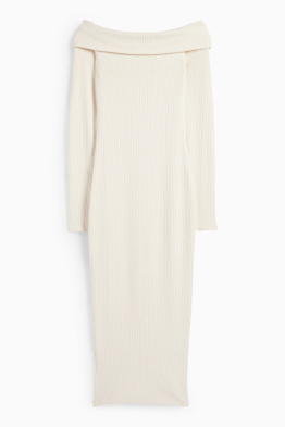 Strick-Bodycon-Kleid - gerippt