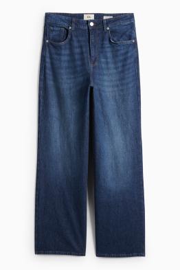 Wide leg jeans - wysoki stan