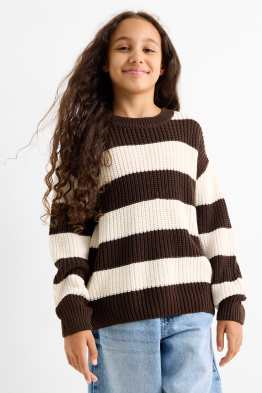 Pullover - gerippt - gestreift