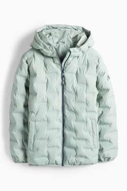 Prošívaná bunda s kapucí - z vodoodpudivého materiálu