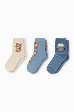 Confezione da 3 - orso - calze con motivo