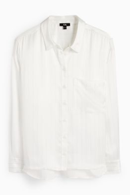 Chemisier en satin - fines rayures