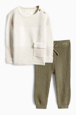 Baby outfit - ribbed - 2 piece