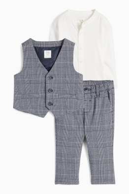 Baby-outfit voor de kerst - 3-delig - geruit